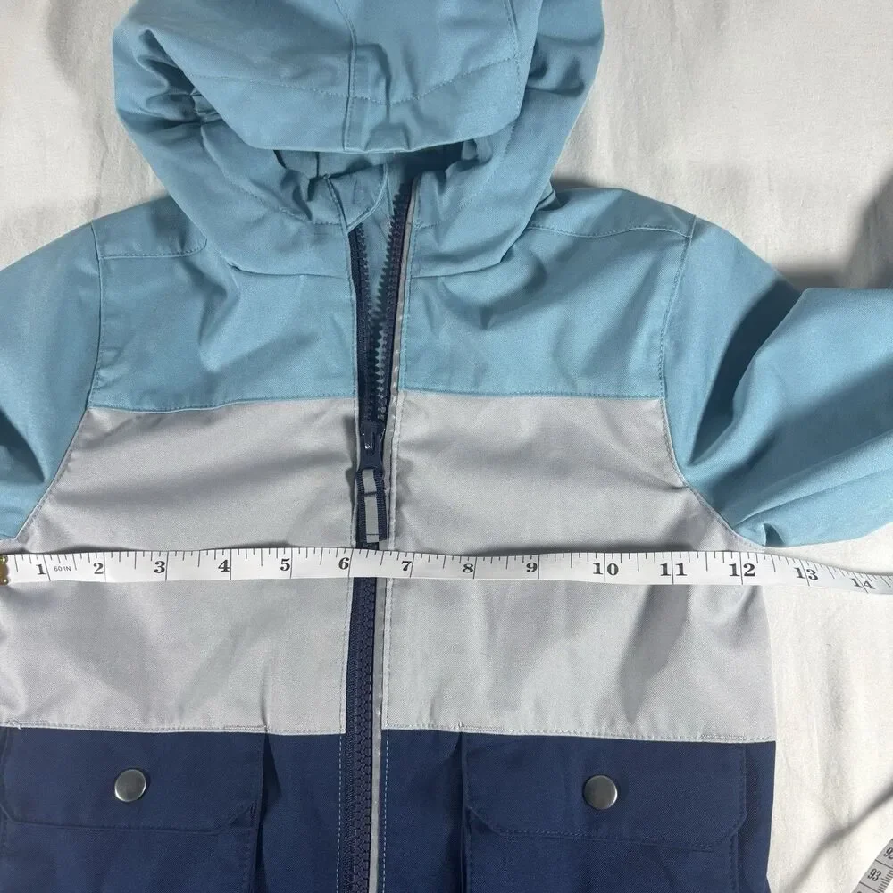 Swiss Tech Kids 3T Color Block Hooded Jacket Blue Gray Navy